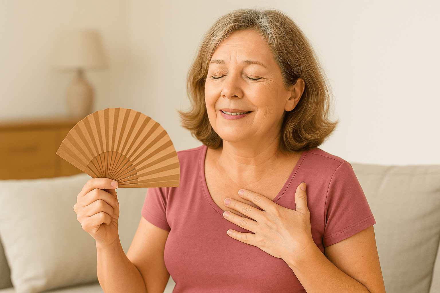 Mujer con sofocos