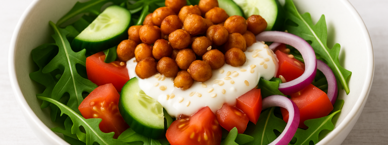 Foto de la ensalada mediterranea de garbanzos